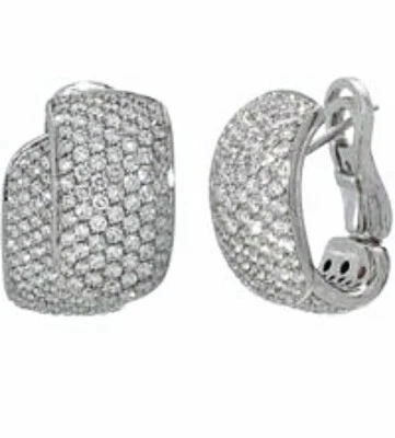 Pendientes Daminani Oro Blanco 18k Diamantes Naturales  Foto 1 de 4