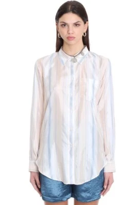 Camisa para mujer Acne Studios Sophie a rayas con botones XS 34 beige azul blanco nueva con etiquetas Foto 1 de 4