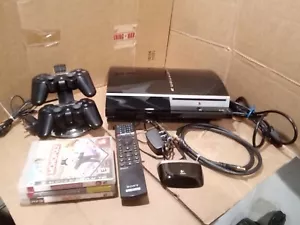 PlayStation 3 PS3 Fat CECHL01 80GB Console Bundle 3 Games 2 Controllers Tested - Picture 1 of 24