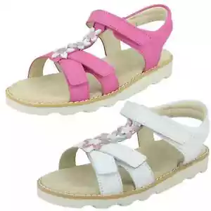Girls Clarks Crown Flower Casual Sandals - Picture 1 of 9