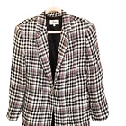 Cedars Vtg Womens Blazer L Jacket Rhinestone Studded Black White Polyester Lined