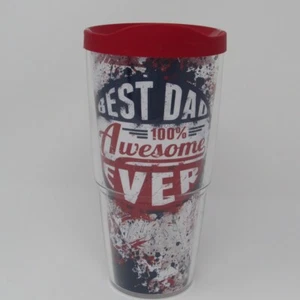 Tervis Best Dad 100% Awesome Ever Insulated Tumbler 24 oz. Cup NWT - Picture 1 of 6