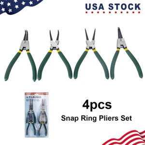 Snap Ring Pliers Set, Heavy Duty 4-piece 7-Inch Internal External Circlip - Picture 1 of 10