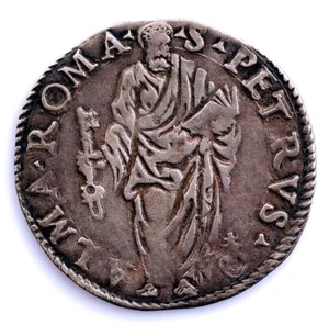 Vaticano- Papa Julio III. 1550-1555. 1 Guilio. Roma. Plata 3,04 g. Escasa - Imagen 1 de 2
