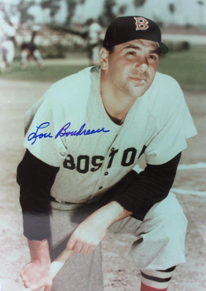 Lou Boudreau (d.2001) Boston Red Sox HOF Autographed 8x10 Signed Photo JSA - Image 1 of 4