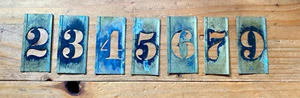 3" Vintage Brass Number Stencils (7 numerals) - Picture 1 of 2