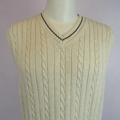 Tommy Hilfiger Suéter Chaleco Adulto L Vintage Tejido con Cable Logo Chaqueta Para Hombre Foto 1 de 4
