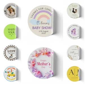 PERSONALISED ROUND PRINTED STICKERS CUSTOM LOGO LABELS BUSINESS GLOSS / MATTE - Picture 1 of 10