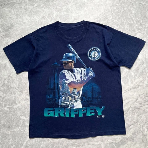 VTG 90s MLB KEN GRIFFEY Jr. SEATTLE MARINERS PRO PLAYER 1995 T-SHIRT SIZE L Cover