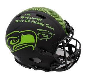 Earl Signed Seattle Seahawks Speed Authentic Eclipse NFL Helmet w/3inscription