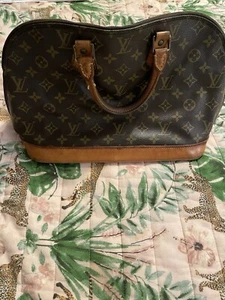 LOUIS VUITTON LV Logo Alma Hand Bag Monogram Leather Brown France M51130 VI 1903 - Picture 1 of 7