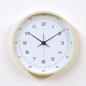 Time Concept 12" Round Wall Clock - Natural - Wood Frame - Picture 1 of 4