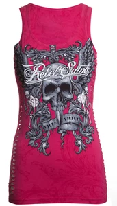 Rebel Saint by Affliction Women's T-shirt Grace Biker Tattoo - Picture 1 of 7