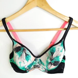 Berlei Sports Bra 10C Green White Black Underwire Moulded Cup Support - Picture 1 of 8