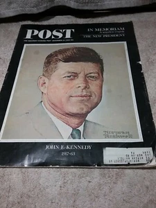VINTAGE DECEMBER 14, 1963 SATURDAY EVENING POST MAGAZINE -JFK IN MEMORIAM - Picture 1 of 11