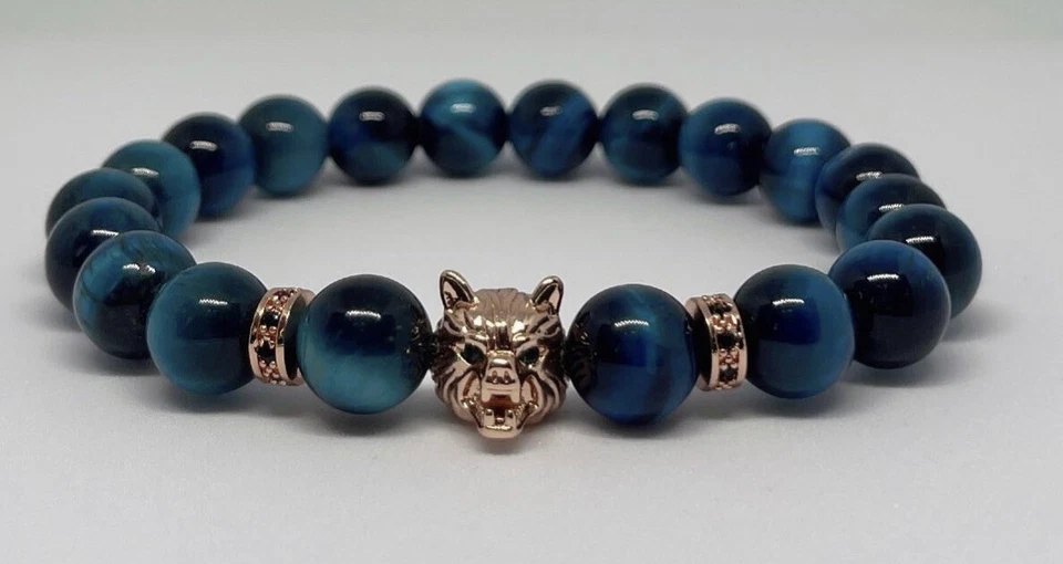Wolf 系列手链增强蓝老虎眼 — 第 1/1 张图片