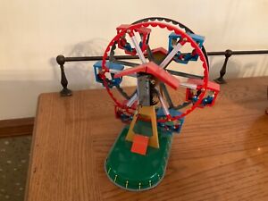 Vintage Tin Litho Carnival Ride. MS 239 Ferris wheel Works! 9-1/2”. high.