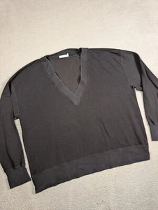 Rag and Bone V Neck Sweater Womens XL Black Cotton Designer Pullvoer - Picture 1 of 9