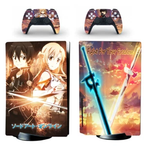 PS5 Standard Disc Digital Console Sword Art Online SAO Kirito Vinyl Skin Sticker - Picture 1 of 5