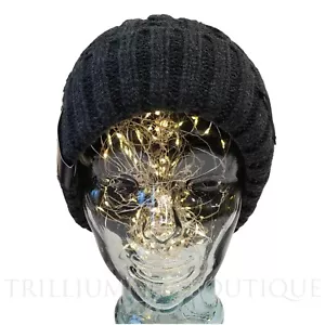 Rainforest Hat Beanie Fold-Up Cuff Cable Knit Toasty Fleece Lined Outdoor!! - Picture 1 of 5