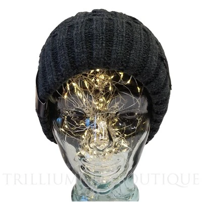 Gorro para selva tropical puño plegable tejido con cable tostado forrado de vellón al aire libre Foto 1 de 4