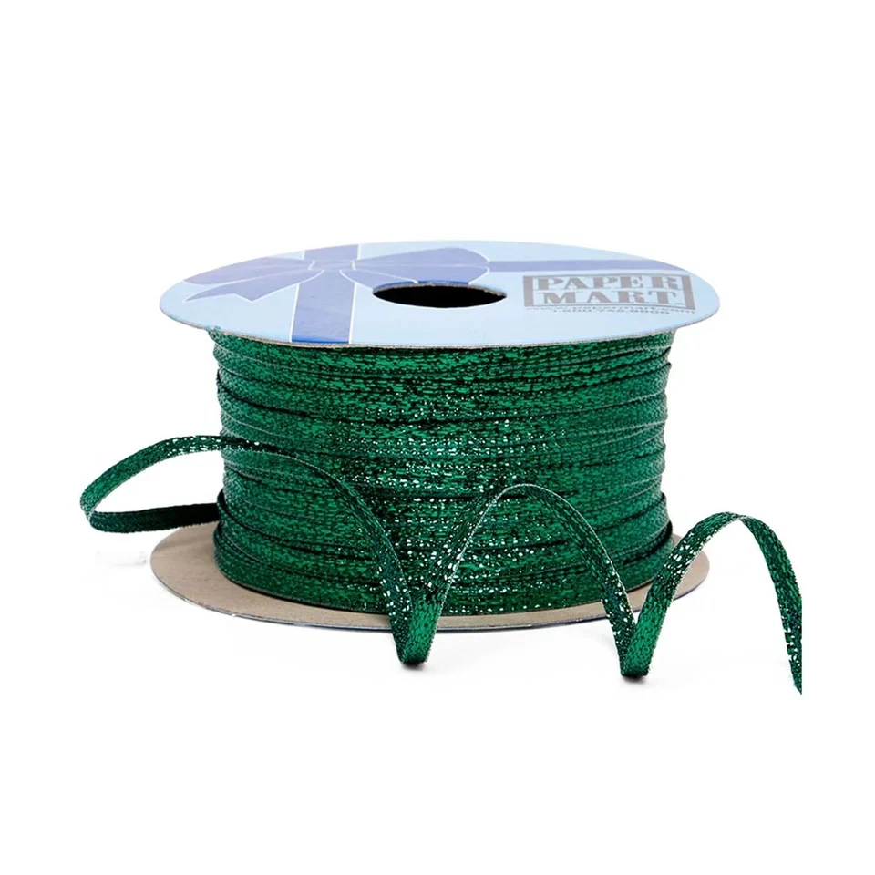 Green Narrow Crystalized Metallic Flat String - 1/8in. x 50 Yards (pm56152312) - Image 1 of 1