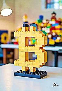 "The LEGO BTC" Original Krypto Pop Art Druck - 13 x 19 Poster - Bild 1 von 1