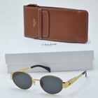 2024 Celine CL40235U Triumph Metal Sunglasses Gold Frame Green Lens Hot Selling-