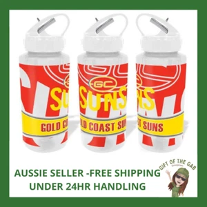 AFL Gold Coast Suns Official Merchandise - Tritan Drink Bottle Sipper Top 700ml - Picture 1 of 1
