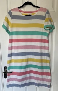 Joules Size 18 Multi Stripe Riviera Stripe Short Sleeve Jersey Dress - Picture 1 of 8