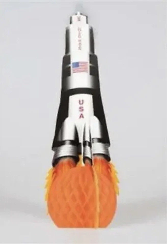 Space Blast Spaceship Rocket Centerpiece 60" x 20" Paper Tableware Decoration - Image 1 of 1