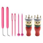 Knitting Doll Tool For Kids For Beginners Hook Plastic Needle Two-Piece Wooden
