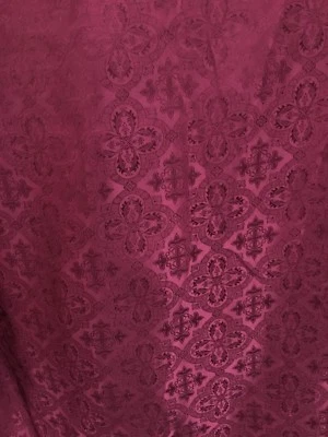 BURGUNDY LITURGICAL CROSS BROCADE FABRIC (60 in.) Sold By The Yard - Image 1 of 4