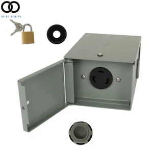 30 Amp RV Generator Inlet Box 125/250 V Power Inlet Box 3 Prong NEMA L5-30R - Foto 1 di 12