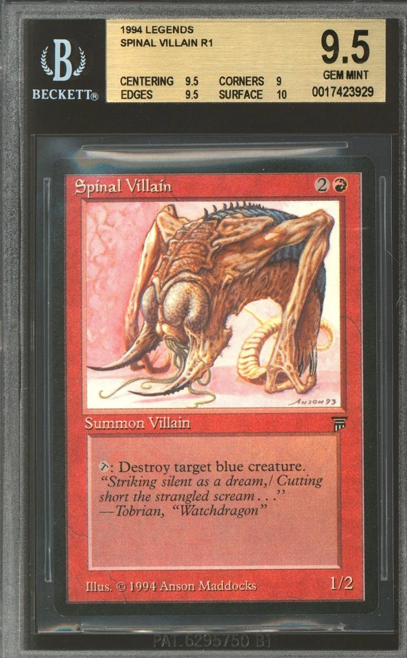 Magic MTG Legends Spinal Villain BGS 9.5 (9.5, 9, 9.5, 10) GEM MINT - Image 1 of 1