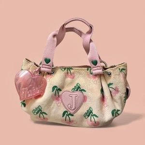 Rare Vintage Juicy Couture Cherry Gelato Hobo Bag Heart Charm Y2K - Bild 1 von 24