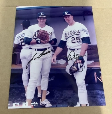 Mark McGwire & Jose Canseco Dual Signed 8x10 Photo Autographed JSA COA - Image 1 of 3