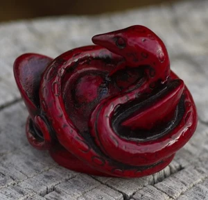 VINTAGE Chinese Zodiac Snake Figurine Feng Shui - Picture 1 of 5