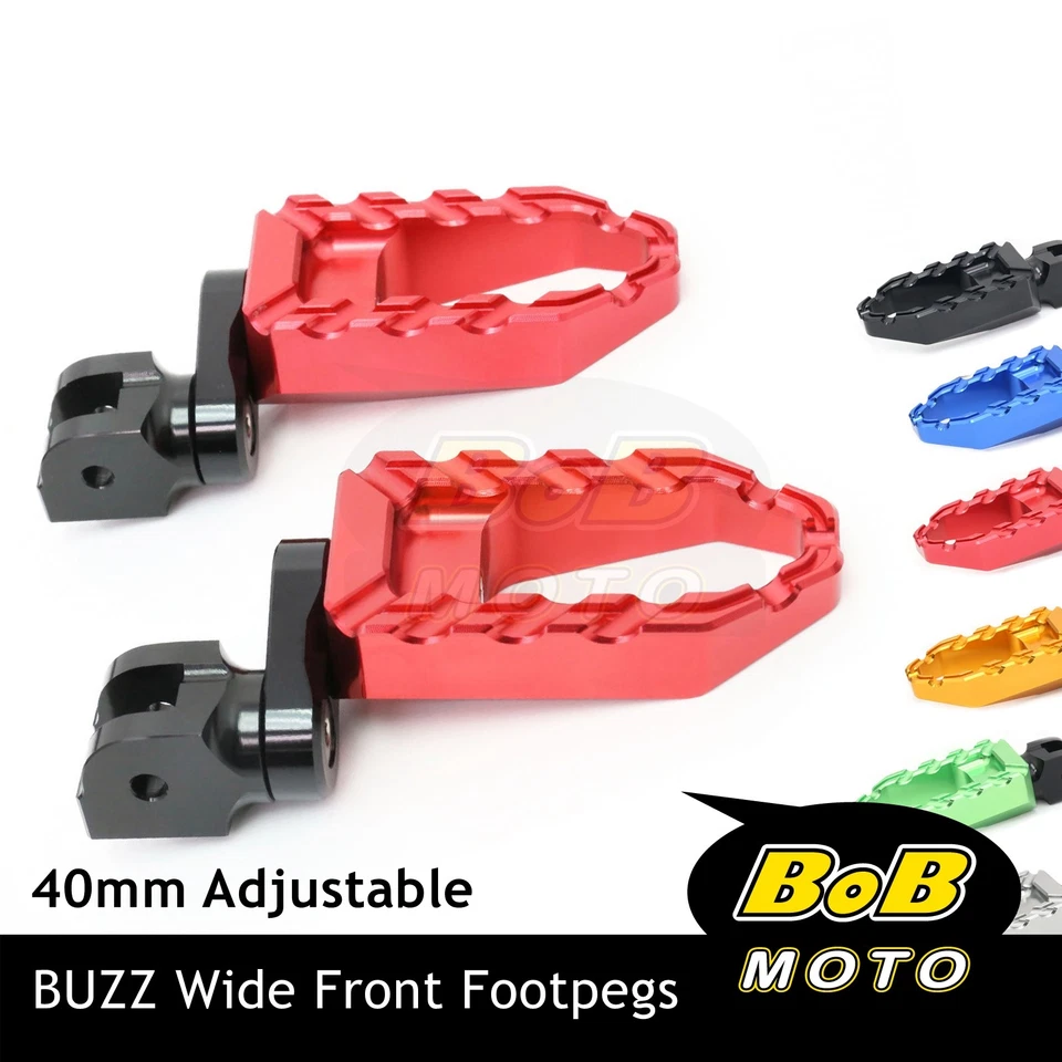 Clavijas de pie BUZZ Rider 40 mm extensibles para Daytona 600 velocidades Triple 900 Tiger 955i Foto 1 de 4