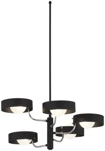Kovacs P1565-729 Lift Off 5 Light 26"W Abstract Chandelier - Coal with Polished - Picture 1 of 1