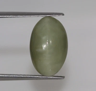 Loose Oval Cab Certified Gemstone 7.10 Ct Natural Green Cat’s Eye Chrysoberyl - Image 1 of 4
