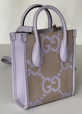 Mini bolso de hombro Gucci para mujer Jumbo GG de lona/cuero púrpura 671623 nuevo sin etiquetas Foto 1 de 4