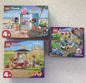 Brand New Lego Friends 41723 Donuts Shop, 41389 Icecream Cart & 41696 Pony Washi - Picture 1 of 7