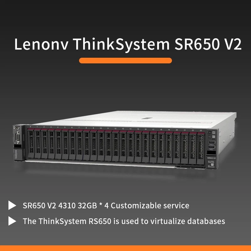 Lenovo ThinkSystem SR650 V2Rack Server 2X2.1Ghz 4310 128G Memory 9365-28i 750W*2 - Image 1 of 1