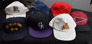 7 Vintage 90s 00s Modern Hat Cap Bundle Reseller Lot Snapback fitted SPORTS - Picture 1 of 9