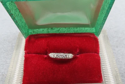 Anillo de oro blanco de 14 quilates con 3 diamantes talla 4,25 vintage diseñador Dason 1,92 meñique Foto 1 de 4