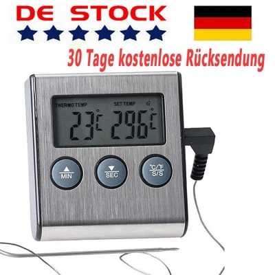 BRATENTHERMOMETER DIGITAL BACKOFEN GRILL THERMOMETER FLEISCHTHERMOMETER KÜCHE~ - Bild 1 von 4