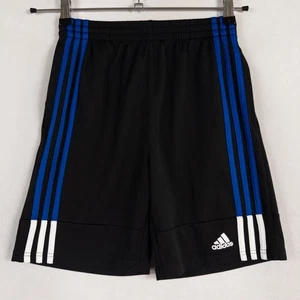 Adidas Shorts Kids Youth Large 14/16 Black Blue Active Athletic Pockets - Picture 1 of 6