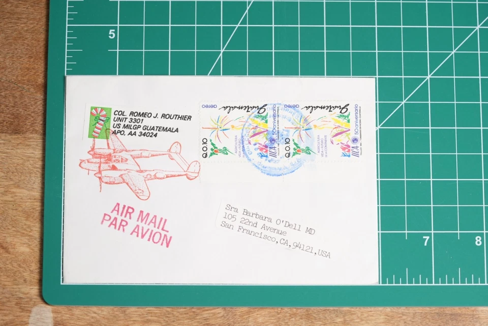 1991 Guatemala US MILGP APO AA 34024 Cover – IICA 50th Anniv Airmail to USA - Image 1 of 4