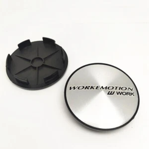 4pcs 68 mm for Work Emotion Silver Black Alloy Wheel Center Caps Rim Hub Caps - Picture 1 of 6